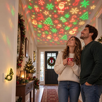 Christmas Projector Light Indoor, USB Plug and Play HD Christmas Projector