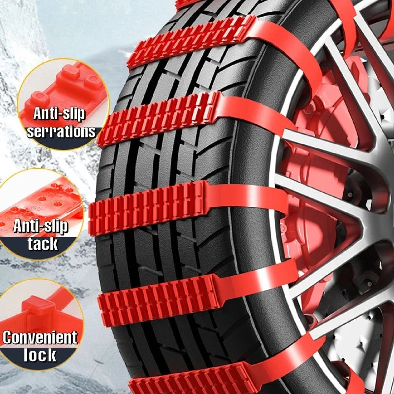 20/40Pcs Universal Emergency Snow Chains for Cars, Quick Installation Anti-Skid Tire Traction for Snow & Ice, Traction Aid