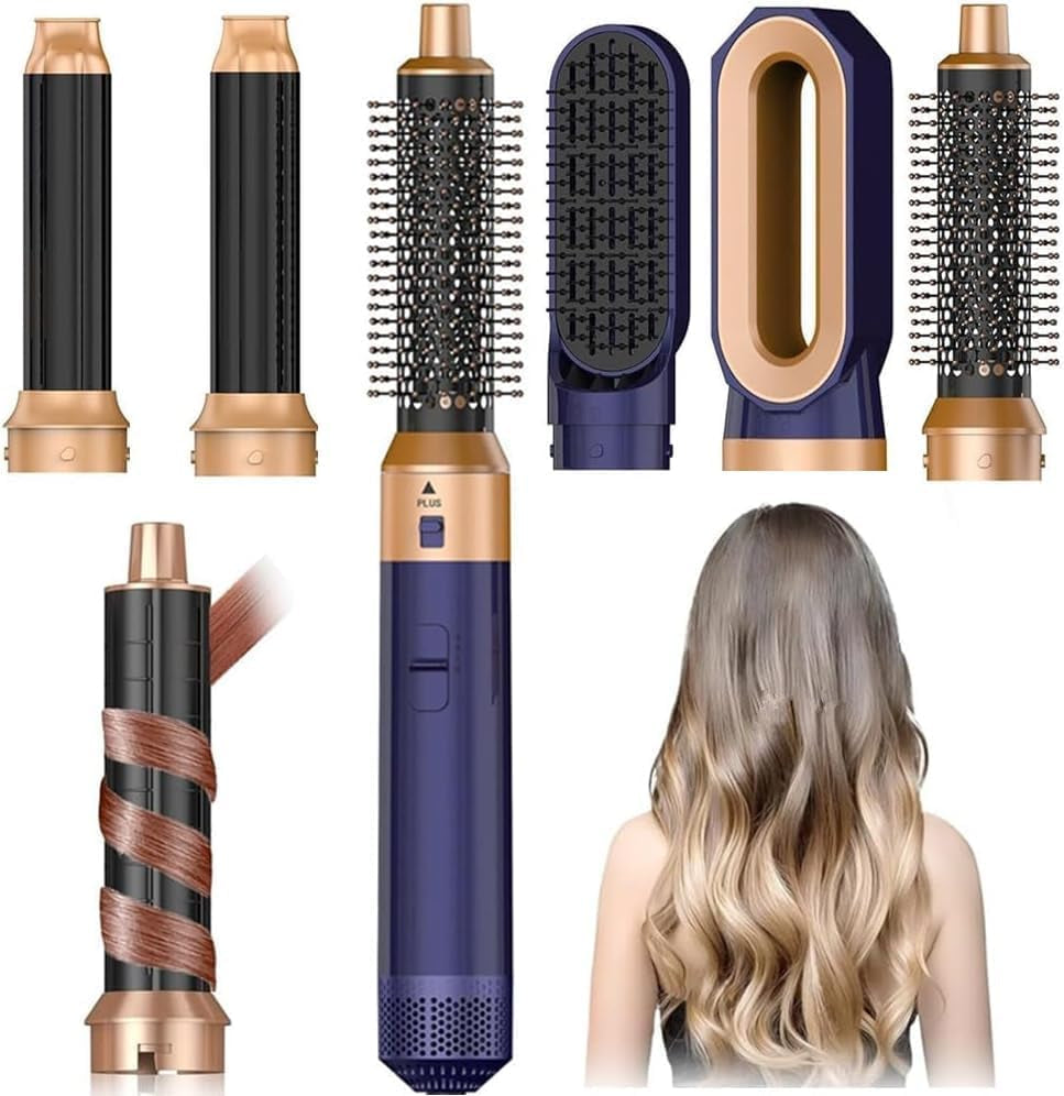 Hair Dryer Brush 5 in 1, Negative Ion Blow Dryer Brush Set -110,000 RPM High-Speed Hot Air Brush Air Styler Curling Wrap Air Curler, Curling Iron Hair Styling Tools for Straight Curl Drying Smoothing