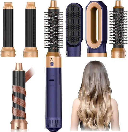 Hair Dryer Brush 5 in 1, Negative Ion Blow Dryer Brush Set -110,000 RPM High-Speed Hot Air Brush Air Styler Curling Wrap Air Curler, Curling Iron Hair Styling Tools for Straight Curl Drying Smoothing