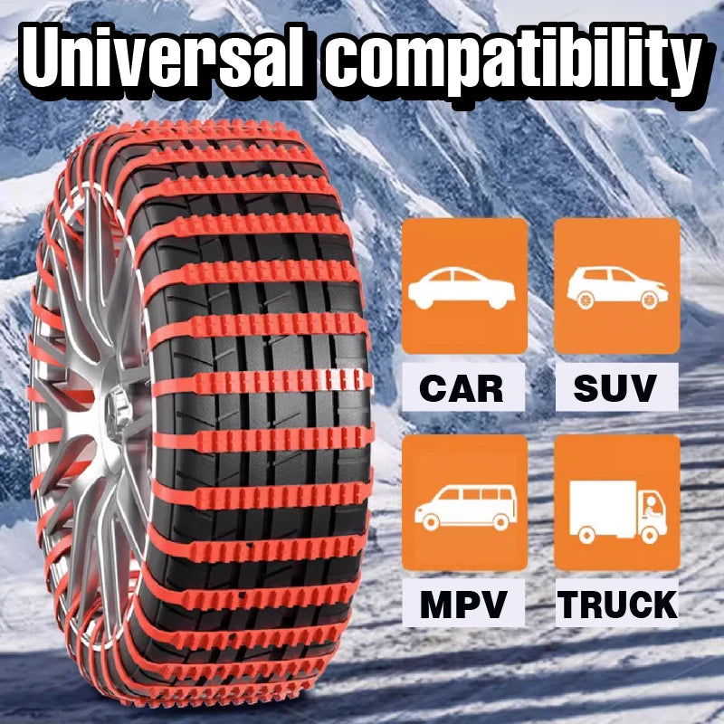 20/40Pcs Universal Emergency Snow Chains for Cars, Quick Installation Anti-Skid Tire Traction for Snow & Ice, Traction Aid