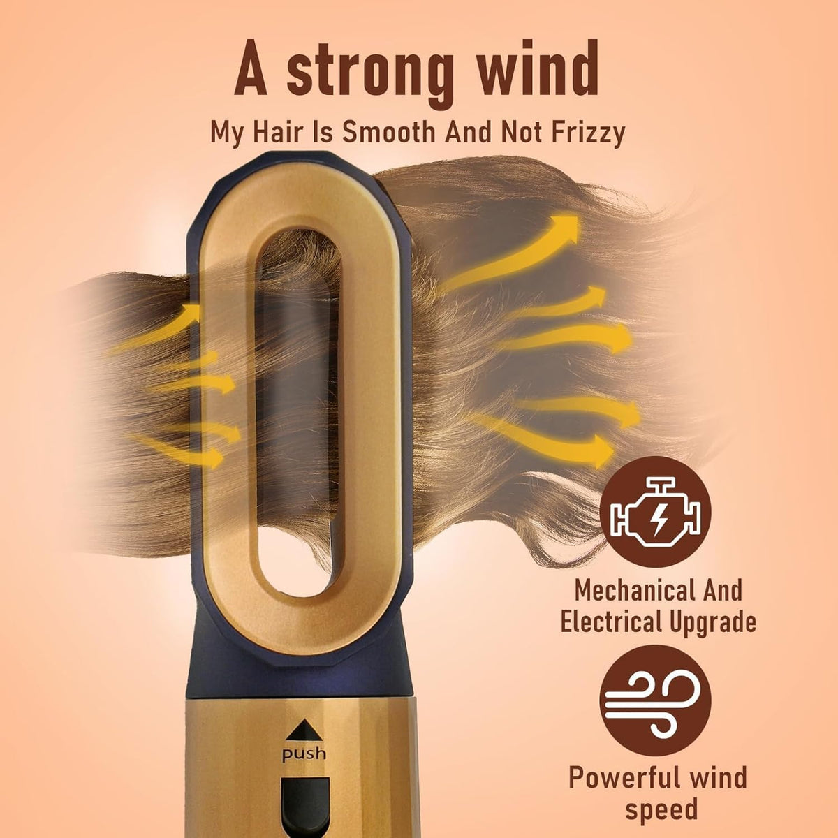 Hair Dryer Brush 5 in 1, Negative Ion Blow Dryer Brush Set -110,000 RPM High-Speed Hot Air Brush Air Styler Curling Wrap Air Curler, Curling Iron Hair Styling Tools for Straight Curl Drying Smoothing
