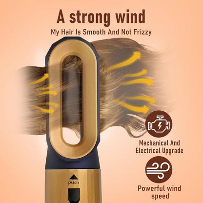 Hair Dryer Brush 5 in 1, Negative Ion Blow Dryer Brush Set -110,000 RPM High-Speed Hot Air Brush Air Styler Curling Wrap Air Curler, Curling Iron Hair Styling Tools for Straight Curl Drying Smoothing