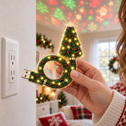 Christmas Projector Light Indoor, USB Plug and Play HD Christmas Projector